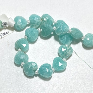 Perles Briolette en forme de coeur d'amazonite verte 10MM Perceuse naturelle Perles de pierre en gros - Product Image 3
