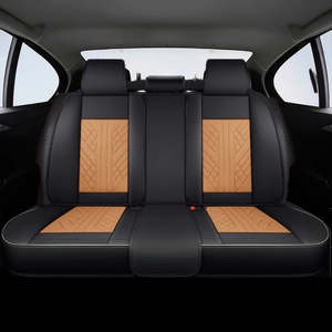 Fundas de Asiento Delanteras de Cuero Impermeables de Lujo, Color Marrón y Negro, Juego Completo de 2 Piezas para Todas las Estaciones, con 35% VLT - Product Image 2