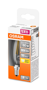 Lampada a Candela LED Retrofit in Cristallo E14 6.5W 2700K 806Lm (Osram 4058075434981) - Product Image 2