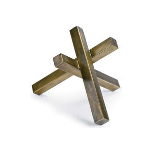 Sculpture en aluminium noir massif en forme de menottes, décoration d'intérieur pour mariage, Art Déco, figurine d'art professionnelle pour vitrine et bureau - Product Image 3