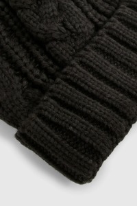 Gorro de punto Jacquard grueso cálido para exteriores de invierno para hombre OEM, gorros a prueba de viento a la moda, gorros de punto bordados de color sólido - Product Image 5