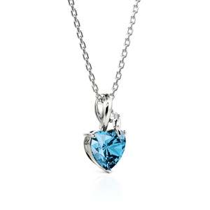 Collar de Corazón Personalizado con Dos Piedras de Nacimiento, Cadena de Circonio Chapada en Oro para Boda - Product Image 2