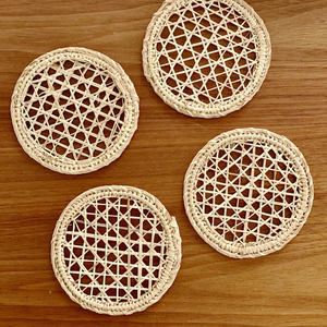 Lot de 4 sous-verres ronds en jonc de mer luxe 4 produits écologiques Made in Vietnam Décoration de table Vente en gros - Product Image 5