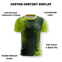 Chemise en polyester pour homme, vert foncé, imprimé à pois, col rond, manches courtes, vêtements de sport, fabricant sur mesure