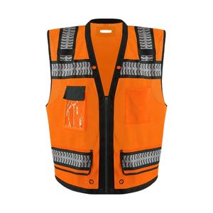 เสื้อกั๊กนิรภัยสะท้อนแสงสีดำ Hi-Vis มีกระเป๋าเสื้อกั๊กรักษาความปลอดภัยสะท้อนแสงมองเห็นได้ชัดเจน - Product Image 2