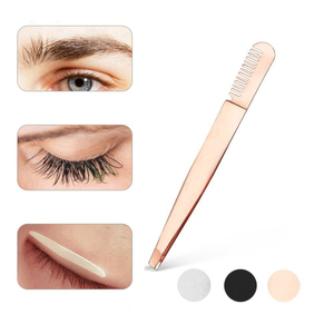 Eyebrow Brush Eco-Friendly Eyebrow Tweezers Comb Stainless Steel Eyelashes <b>Extension</b> <b>Nail</b> Picker Multifunctional Tweezers - Product Image 2