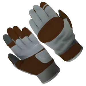 ถุงมือป้องกันการกระแทกหนังสังเคราะห์เสริมความแข็งแรงทนทานถุงมือนิรภัยส่วนบุคคลสำหรับงานก่อสร้าง - Product Image 3