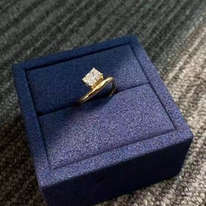 Certificado IGI 1CT corte radiante E VS1 anillo de compromiso de diamante cultivado en laboratorio 14K joyería de oro amarillo boda romántica - Product Image 3