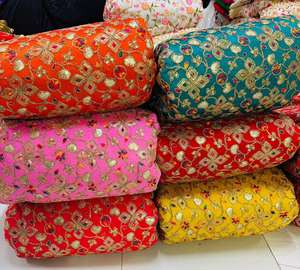 Embroidery <b>Fabric</b> with Sequins Elegant and Shiny Decorative <b>Fabric</b> for Clothing and Home Decor - Product Image 4