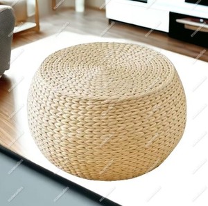 Tabouret pouf pouf personnalisé tissé naturel en rotin solide et durable pour salon cuisine hôtel console incrustée d'os - Product Image 4