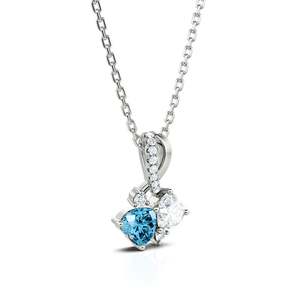 Jeulia Heart to Heart Two Stone Heart Cut Sterling Silver Necklace - Product Image 2