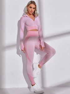 2024 Logo personnalisé Fitness Vêtements Gym Active Wear 2 pièces entraînement femmes sans couture Yoga ensemble à vendre - Product Image 6