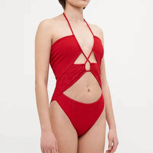 Traje de Baño Monokini de Una Pieza con Corte Alto y Logotipo Frontal, Secado Rápido, Tejido Transpirable y Ecológico, Ajuste Cómodo para Viajes y Vacaciones - Product Image 2