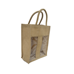 Direct de l'usine du Bangladesh 100% Tissus de jute Sac à vin Conception et impression de taille personnalisée disponibles pour une utilisation commerciale - Product Image 3