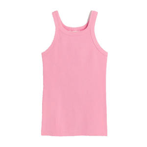 Women <b>Light</b> Pink Colour Ribbed Material Sleeveless Tank Top for Sale Women Stylish Summer Vests in <b>Cheap</b> Rates - Product Image 4