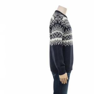 Pull en laine acrylique tricoté par ordinateur pour hommes Pull d'hiver doux et chaud Col rond à manches longues Tricots pour le bureau et l'extérieur. - Product Image 2