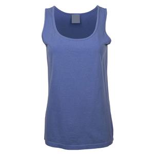 Camiseta sin mangas acanalada de color sólido para mujer con logotipo personalizado, chaleco sin mangas elástico alto de algodón Spandex, cuello redondo, ajustado, transpirable - Product Image 1