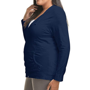 Vente en gros de sweats à capuche confortables pour femmes respirants à séchage rapide personnalisés de couleur unie pour femmes - Product Image 2