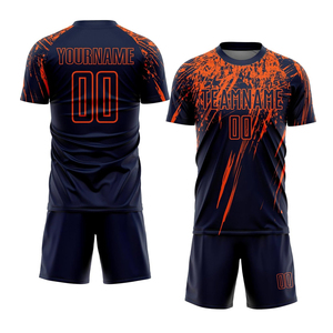 Uniforme de football personnalisé de haute qualité avec nom du joueur et numéro Sublimation Design col en V costume de football rétro contrastant - Product Image 1
