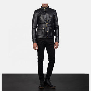 แจ็กเก็ตหนังแท้สำหรับผู้ชายกันน้ำกันลมมีขาตั้งสไตล์แนวสตรีทคุณภาพสูง - Product Image 6