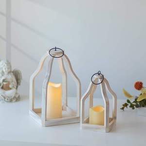 Portavelas de Madera Resistente y Elegante con Diseño Vintage, Perfecto para Centros de Mesa de Boda, Decoración Festiva e Iluminación Interior - Product Image 3