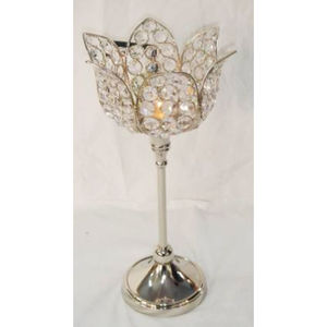 Grand bougeoir en cristal argenté Forme ronde Idéal pour T-Light Design élégant Vendeur chaud à prix compétitif - Product Image 5