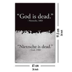 Minimalist God Is Dead Nietzsche Is Dead Canvas <b>Poster</b> - Product Image 4