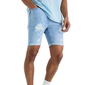 Distressed Custom Plain Cotton Stretchable Material Fashion Wear <b>Slim</b> <b>Fit</b> High Quality Jeans Wholesale <b>Men's</b> <b>Short</b> - Product Image 4
