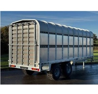 Remorque de ferme d'élevage commercial, remorque de transport d'animaux robuste pour bovins, moutons, chèvres, chevaux avec une structure en acier robuste