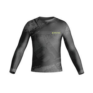 Camisetas de compresión sólidas e informales para hombre, ropa deportiva de manga corta elástica de secado rápido, ropa deportiva para gimnasio, poliéster Spandex - Product Image 1