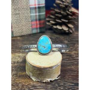 Southwest #17 Kingman Turquoise Sterling <b>Silver</b> <b>Cuff</b> <b>Bracelet</b> Made Style-Fashionable Kingman Turquoise Sterling <b>Cuff</b> <b>Bracelet</b> - Product Image 5