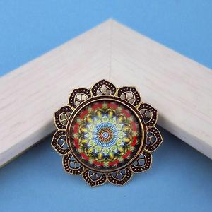 Jeweljunk Anillo de dedo ajustable multicolor de moda Oro antiguo Chapado en oro rosa con incrustaciones Hecho principalmente de aleación-1505535 - Product Image 1