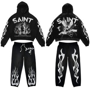 Conjunto Deportivo Informal Ligero y Ecológico Personalizable con Sudadera con Capucha y Pantalones Deportivos para Invierno con Logotipo Frontal, 100% Algodón - Product Image 6