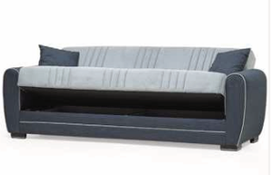 Canapé-lit convertible avec cadre en bois massif, mécanisme clic-clac, style européen, revêtement en tissu, écologique, extensible - Product Image 2