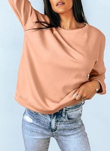 Sudadera de gran tamaño con lavado ácido para mujer, ropa de calle Vintage, sudadera de lana de algodón liso - Product Image 3