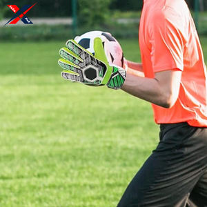 Gants de gardien de but unisexes en cuir, multi-couleurs, nouveau design, forte adhérence, protection des doigts et double protection du poignet, ajustement parfait pour l'entraînement. - Product Image 5