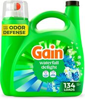 Détergent liquide pour linge Gain avec protection contre les odeurs, parfum Waterfall Delight, 177 fl oz, 134 lavages