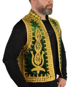 Gilet ethnique traditionnel afghan fait à la main pour hommes, sans manches, pour les événements de mariage et de festival - Product Image 2