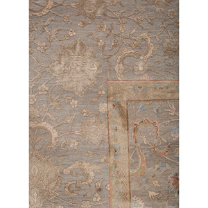 Alfombra de Lana y Seda Anudada a Mano en Rojo Aurora y Naranja con Patrón Floral Abstracto para Sala de Estar, Pasillo, Habitación Juvenil - Slr-13017 - Product Image 3