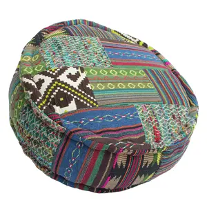 गर्म बेच दौर सजावटी गेंद तकिया हस्तनिर्मित नरम मखमल बुना चिथड़े pouf तकिया सोफे घर की सजावट के लिए बहुउद्देशीय