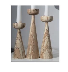 Ensemble de 2 bougeoirs en bois de haute qualité Décoration unique de la maison pour tous les styles Durable et facile à nettoyer - Product Image 4