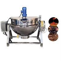 Marmite de cuisson en acier inoxydable à double enveloppe (gaz/vapeur/électrique) avec agitateur pour la fabrication de confitures et la concentration de sirops