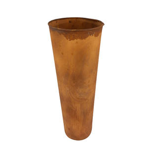 Recién llegado, elegante maceta con revestimiento de óxido de Metal de Color marrón de forma redonda para decoraciones interiores, escritorio hecho a mano personalizado - Product Image 3