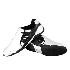 运动训练白色和黑色皮革武术鞋运动跑鞋出售