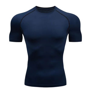 T-shirt de sport personnalisé de haute qualité pour hommes haut d'entraînement surdimensionné séchage rapide évacuation de l'humidité Compression Fitness UPF50 respirant - Product Image 1