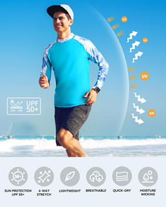 ผ้าแรชการ์ดสำหรับผู้ชายแบบหนา50 + ยาวหรือแขนสั้นสไตล์รัดรูปผ้ายืดสำหรับชายหาดว่ายน้ำตกปลา - Product Image 5