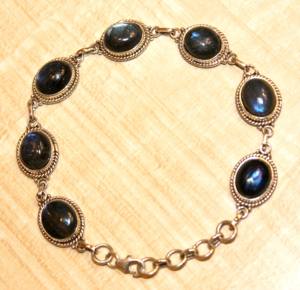 Pulsera de estilo bohemio de Plata de Ley 925 hecha a mano con piedras preciosas naturales labradorita piedra de cristal curativa regalo para fanáticos - Product Image 4