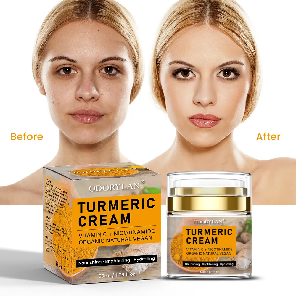 Bio-Vitamin C Kurkuma-Gesichtscreme Eigenmarke Anti-Aging-Feuchtigkeitscreme Großhandel Hautpflege-Behandlung Creme