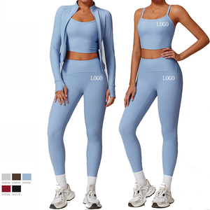 Conjunto Deportivo de 2 Piezas para Mujer, Ropa de Gimnasio, Yoga, Top Corto sin Mangas, Sujetador Deportivo, Leggings de Yoga - Product Image 2