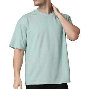 Venta al por mayor personalizado 100% algodón camiseta para hombres de secado rápido Unisex cuello redondo diseño de gran tamaño transpirable características serigrafía sólido - Product Image 1